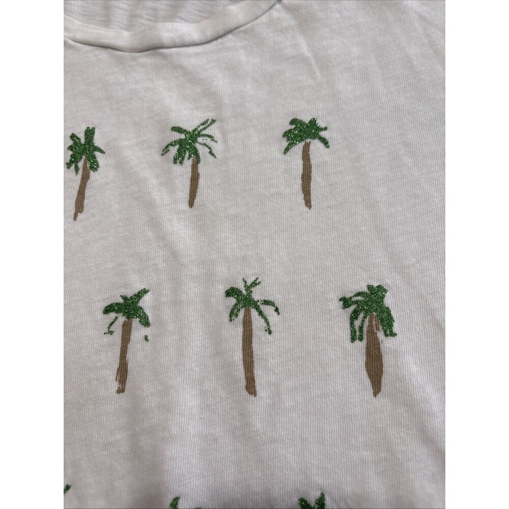 Limited Edition J. Crew Collector Tees Size L Glitter Palm Trees Women Beach - Picture 3 of 7